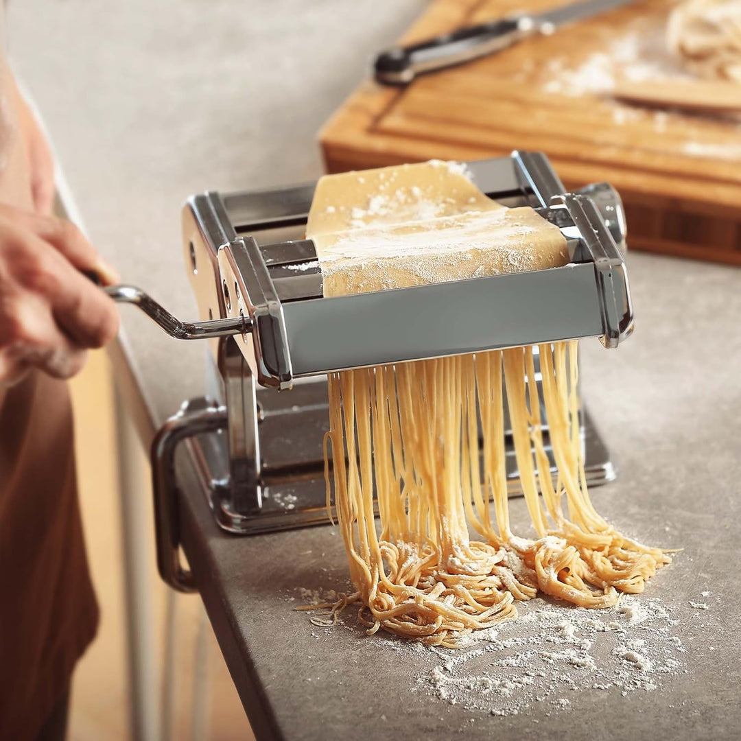 Toboli manuelle Nudelmaschine aus Edelstahl Pasta Maschine Walze mit einstellbarer Teigdicke 2-6mm