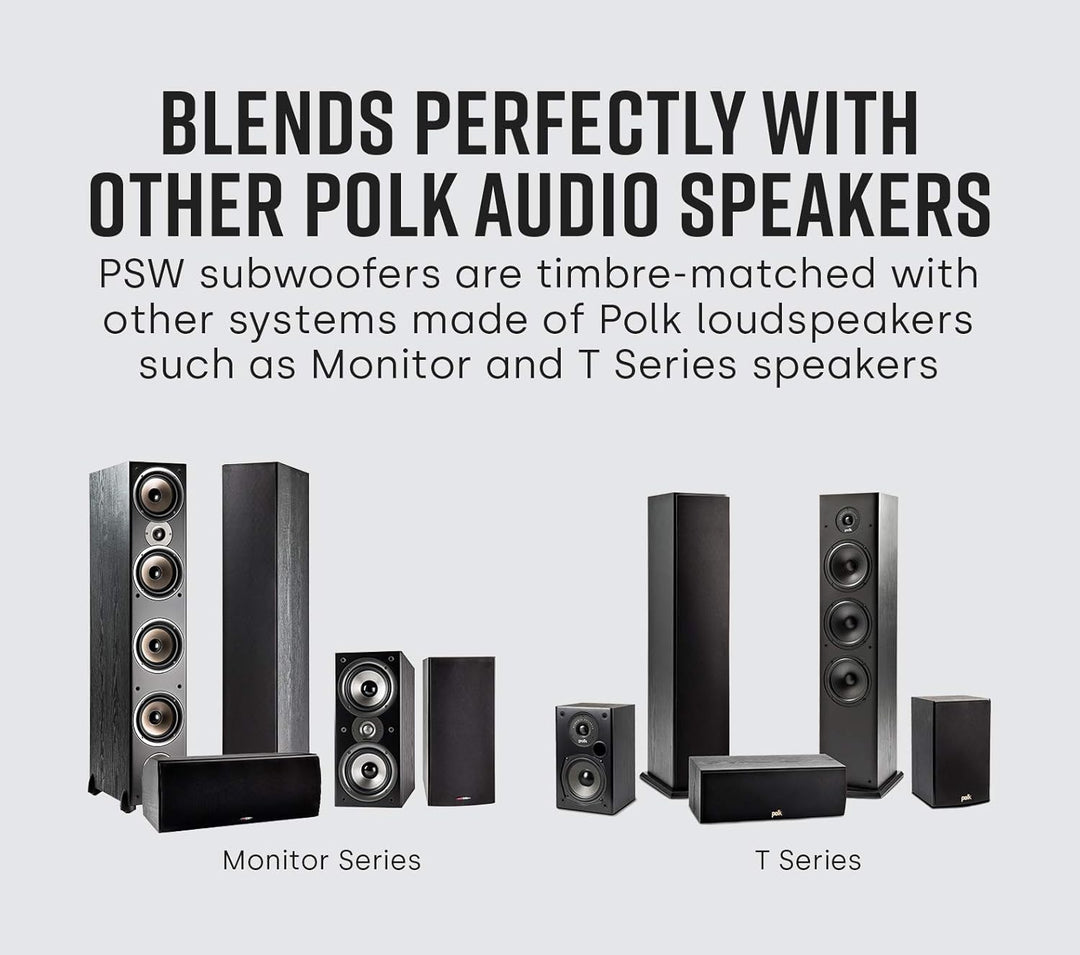 Polk Audio PSW10 Active Subwoofer (50 W, aktiver Subwoofer, 35-200 Hz, 100 W, 25,4 cm, 25,4 cm (10 Z