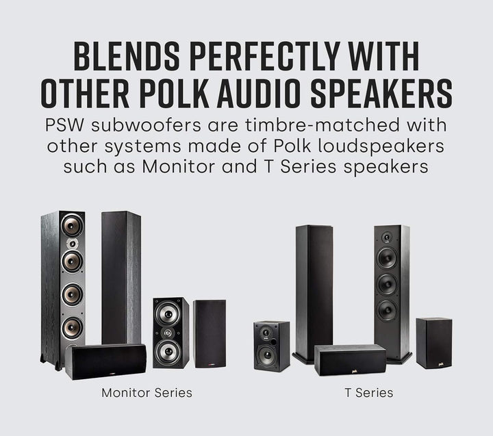 Polk Audio PSW10 Active Subwoofer (50 W, aktiver Subwoofer, 35-200 Hz, 100 W, 25,4 cm, 25,4 cm (10 Z