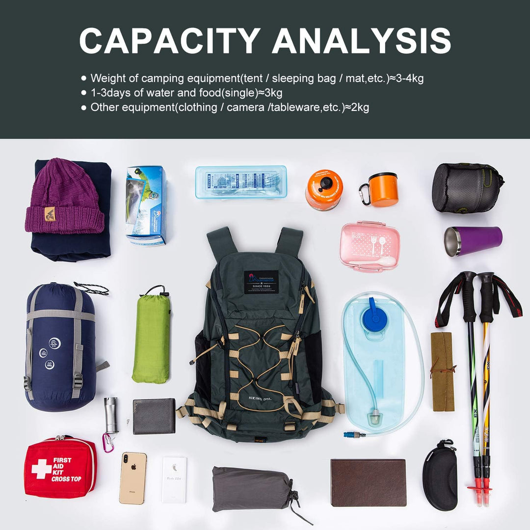 MOUNTAINTOP 35L Wanderrucksack Herren Damen Reiserucksack Trekkingrucksack Leicht Outdoor Camping Ru