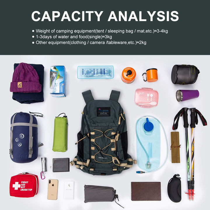 MOUNTAINTOP 35L Wanderrucksack Herren Damen Reiserucksack Trekkingrucksack Leicht Outdoor Camping Ru