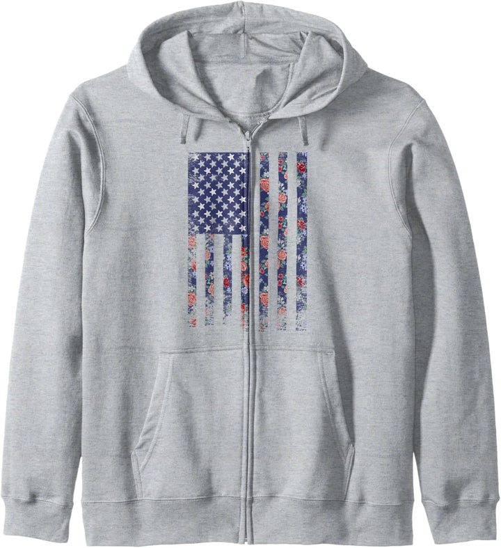 Trendy Floral Flag Kapuzenjacke
