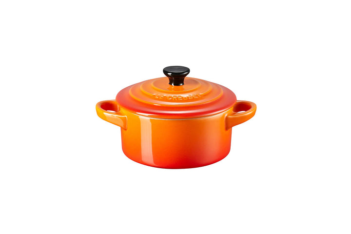 Le Creuset Mini-Cocotte aus Steinzeug, 200 ml, 10 x 5 cm, Ofenrot, 71901100900100, Ofenrot