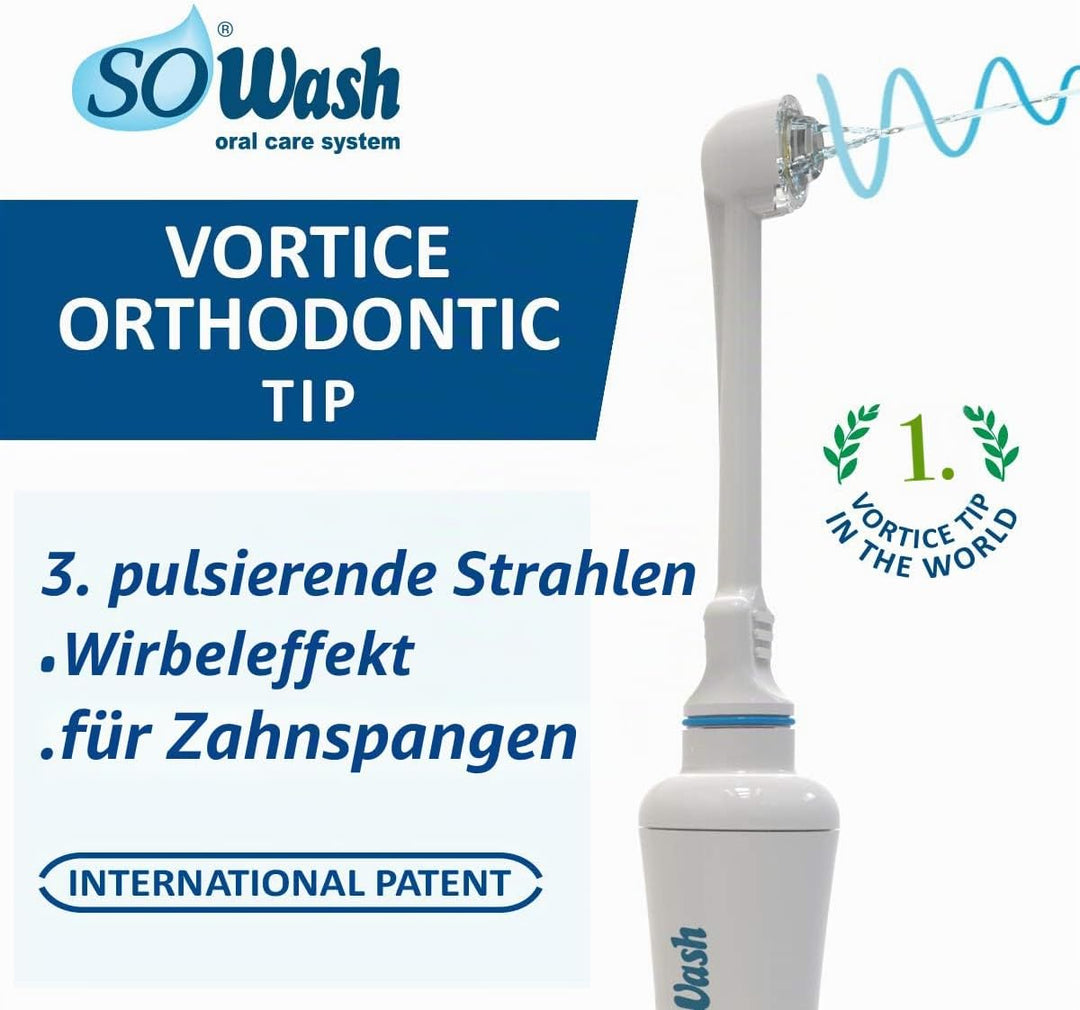 SoWash Munddusche | VORTICE ORTHODONTIC | Verbindet mit dem Wasserhahn | Munddusche ohne Batterien u