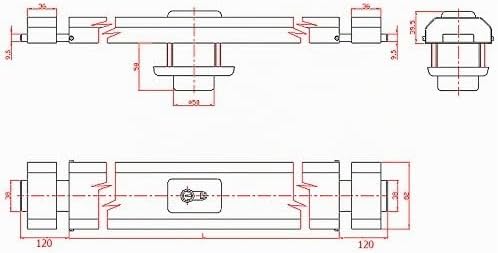 Ckey Panzerriegel Querriegel Panzerriegelschloss Türsicherheit Schliesszylinder 900mm