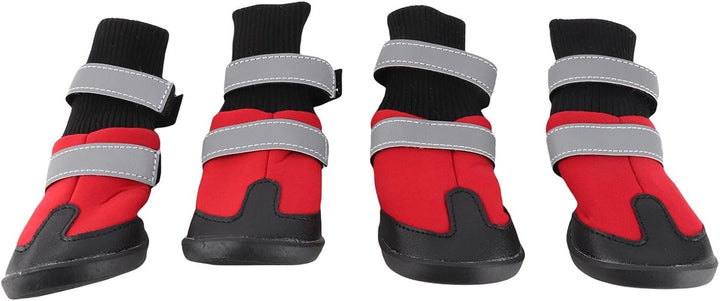 4 Stück Hundestiefel Schwarz Rutschfeste Hundeschuhe Wasserdichte warme Schutzstiefel für mittlere u