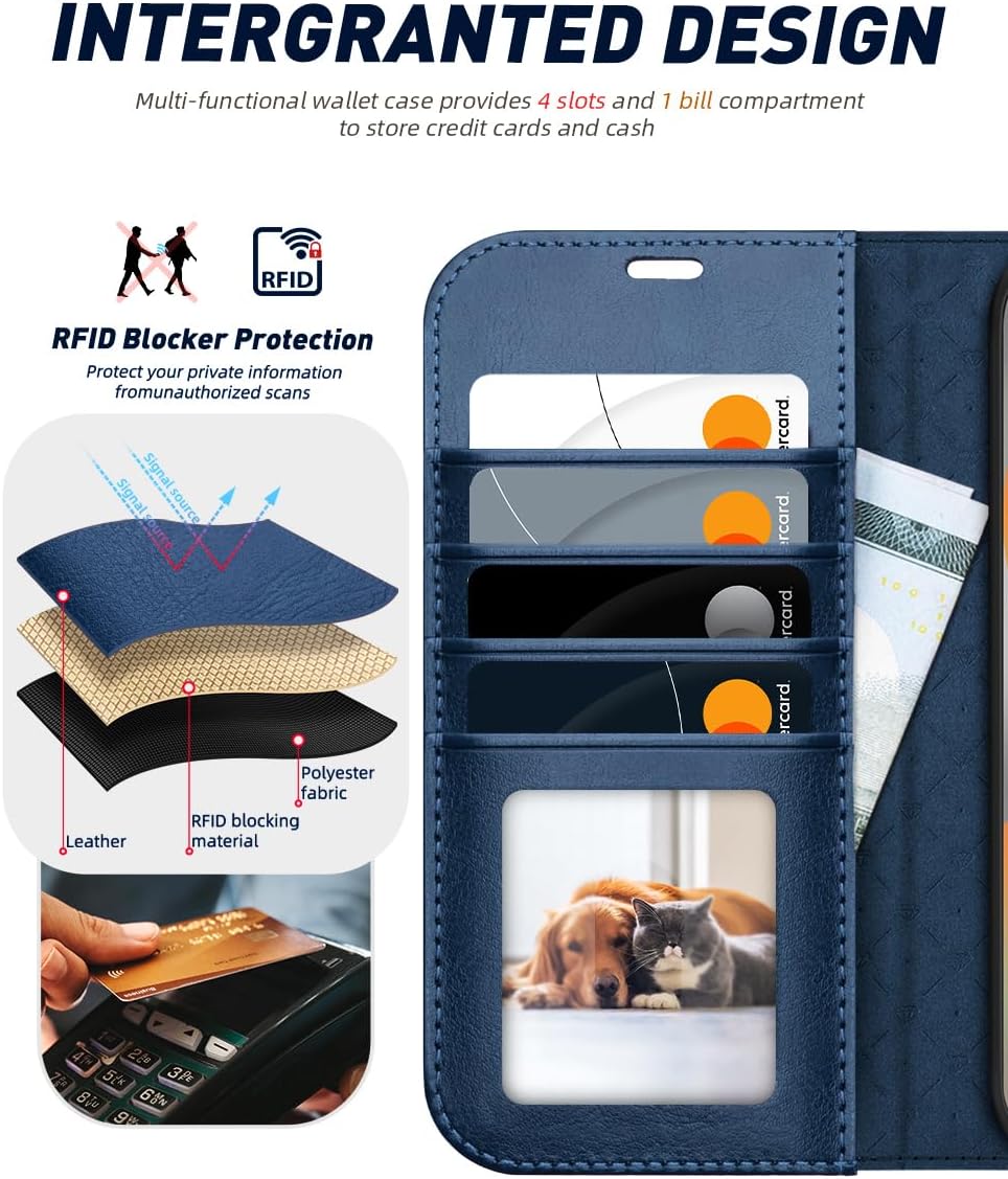 OCASE Handyhülle für Samsung Galaxy S24 FE Hülle Premium Leder Flip Klappbare Klapphülle Stossfeste