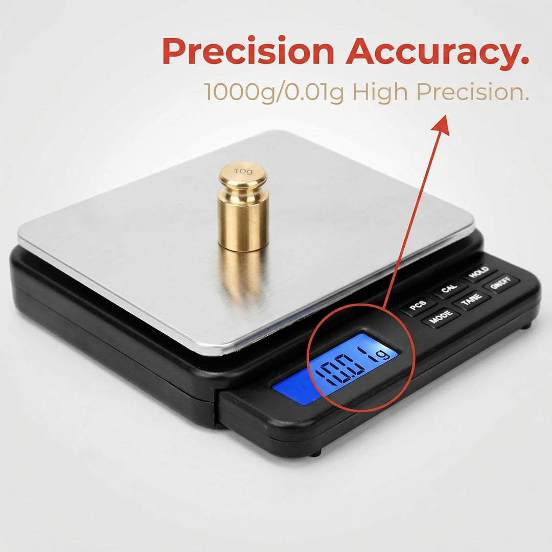 Digitale Lebensmittelwaage, 1000 G / 0,01 G Hochpräzise Mini-Grammwaage, Digitale Küchenwaage, Elekt