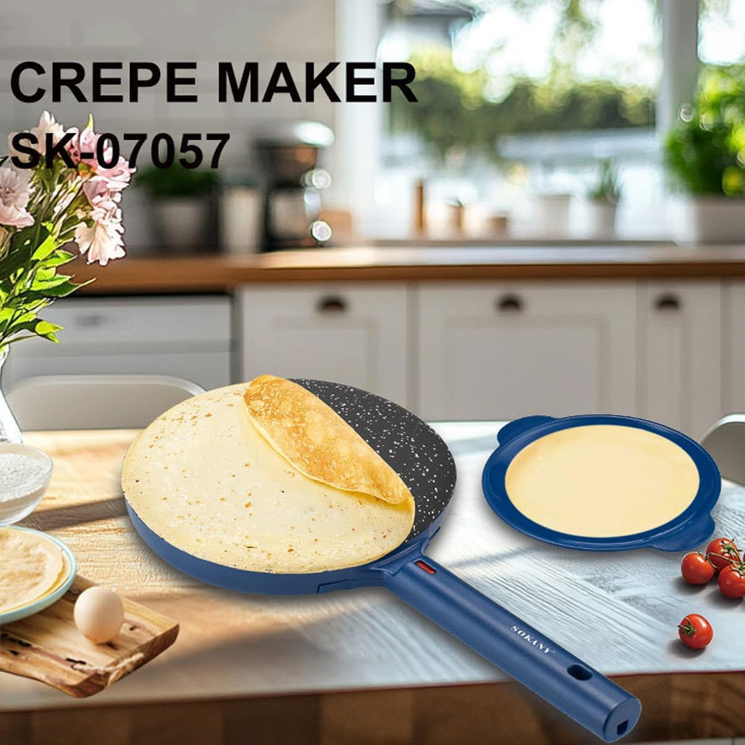 SOKANY Crepes Maker, Elektrischer Crêpes-Maker mit Cool-Touch-Griff, Antihaftbeschichtung, Temperatu