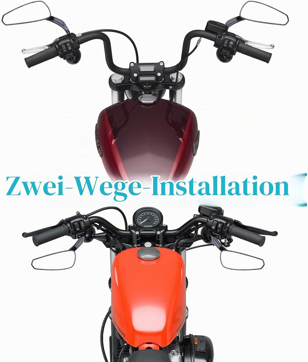 M8 8mm Motorrad Spiegel Rückspiegel für Softtail Slim Heritage Softail Breakout Roadster Sportster 1