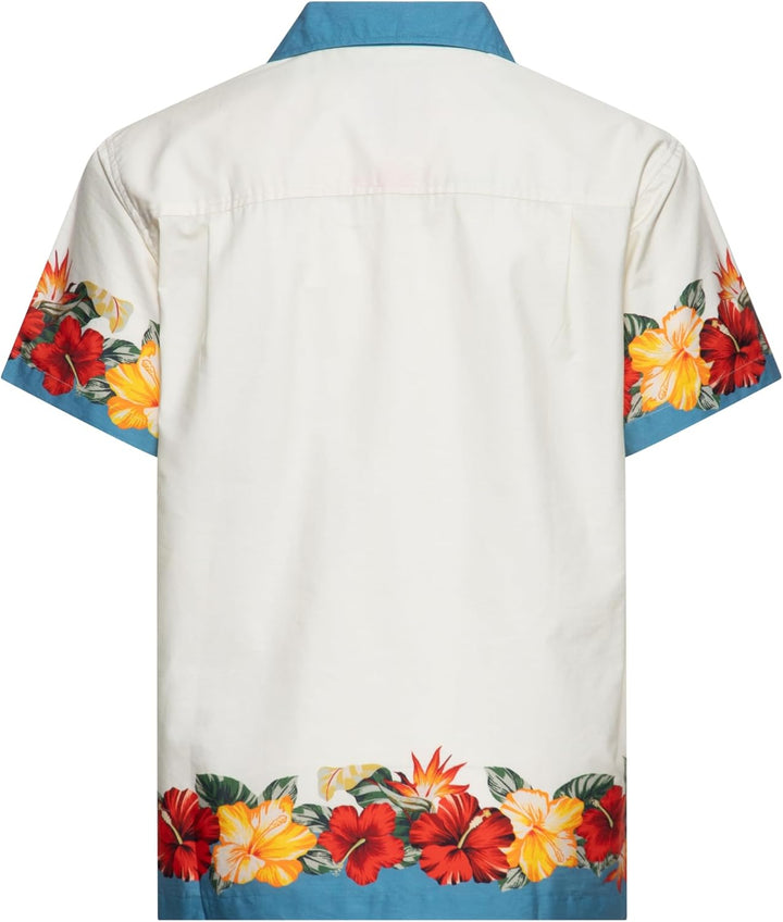 King Kerosin Herren Hemd Alloverprint Printhemd Hawaiian Shirt Kurzarm Hawaiihemd Kurzarm-Hemd Tropi