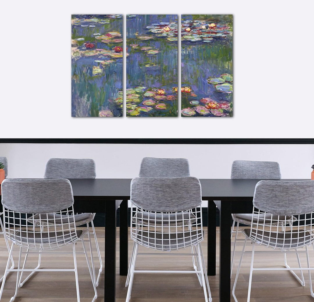 Printed Paintings Leinwand 3-teilig(120x80cm): Claude Monet - Seerosen 120x80 cm (3-teilig ), 120x80