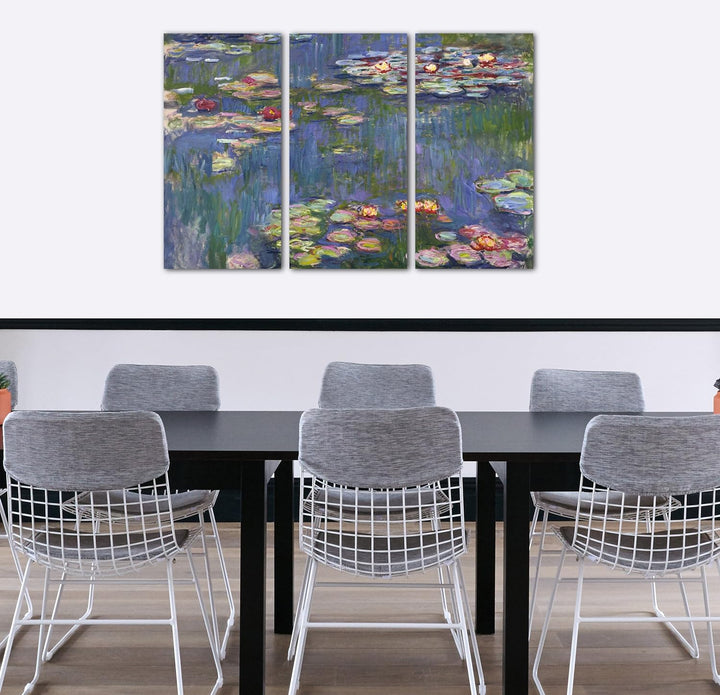 Printed Paintings Leinwand 3-teilig(120x80cm): Claude Monet - Seerosen 120x80 cm (3-teilig ), 120x80