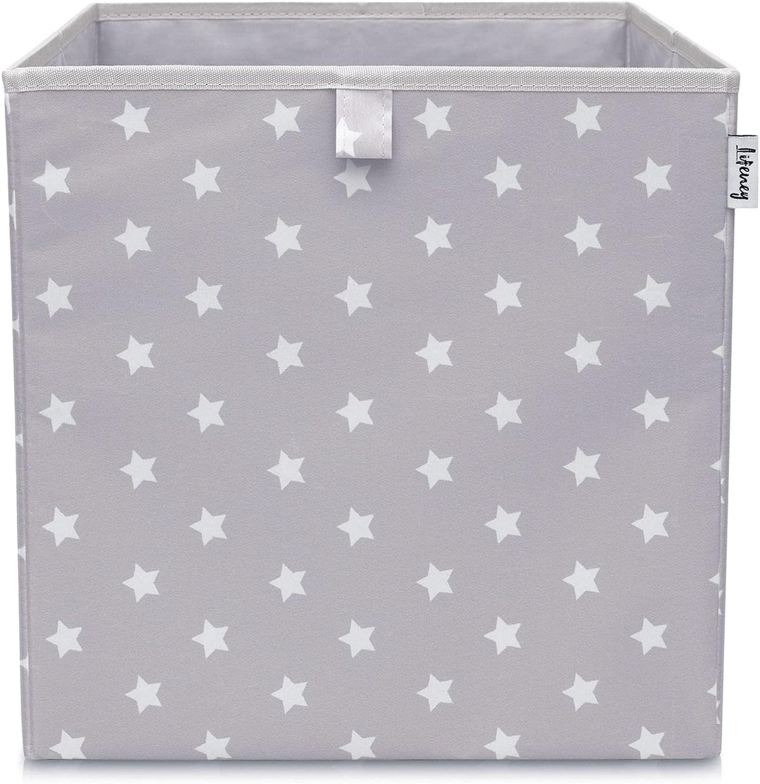 Aufbewahrungsbox 3er Set Sternenmotiv in Grau, Rot & Blau I Spielzeugbox mit Sternen passend für Wür