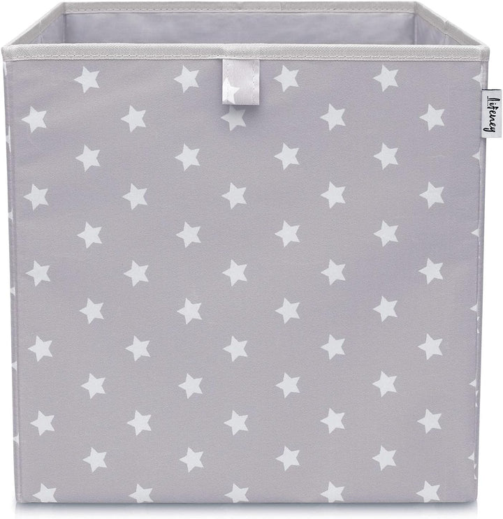 Aufbewahrungsbox 3er Set Sternenmotiv in Grau, Rot & Blau I Spielzeugbox mit Sternen passend für Wür