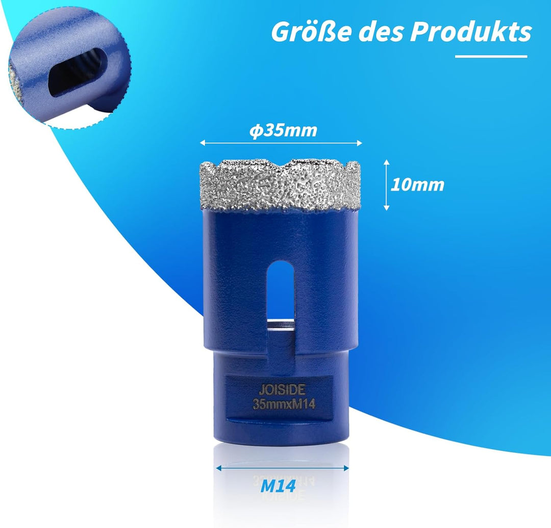 Fliesenbohrer 35mm x M14 Diamantbohrer Glasbohrer Fliesen Diamant Feinsteinzeug Bohrer für Keramik G