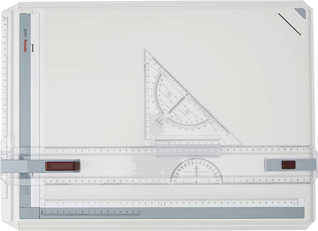 rOtring 213910 Rapid-A3-Zeichenbrett & Centro-Geometrie-Dreieck mit Griff (gross, 23 cm) A3 Bundle m