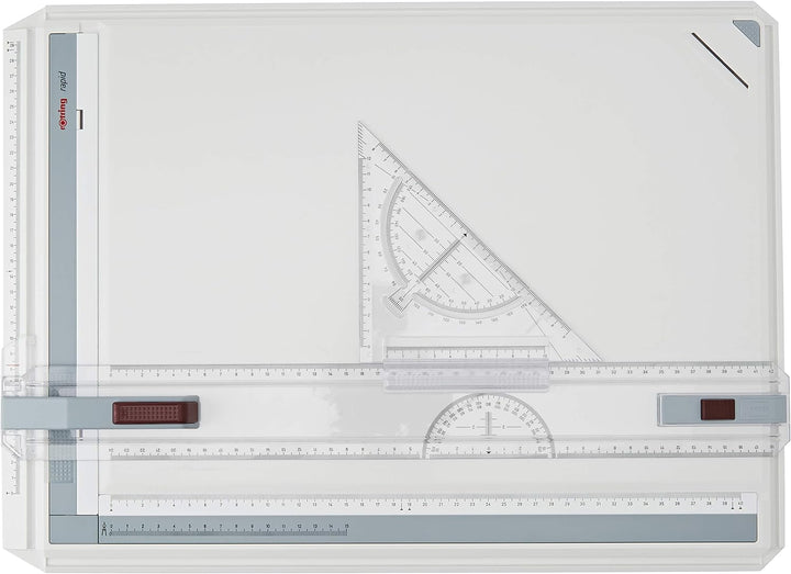 rOtring 213910 Rapid-A3-Zeichenbrett & Centro-Geometrie-Dreieck mit Griff (gross, 23 cm) A3 Bundle m