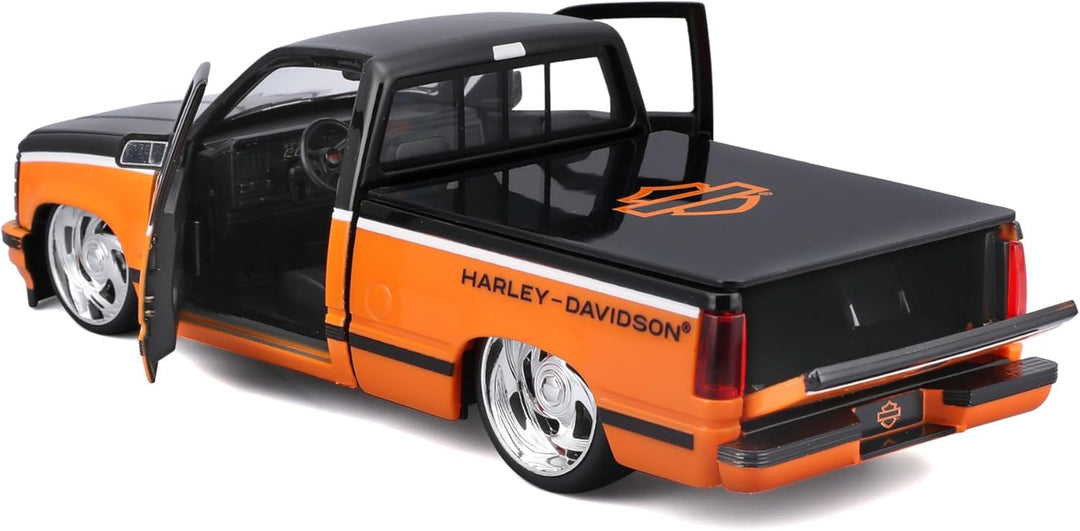 Maisto 1:24 Harley Davidson Custom 1993 Chevy Pick-up, Orange/Schwarz