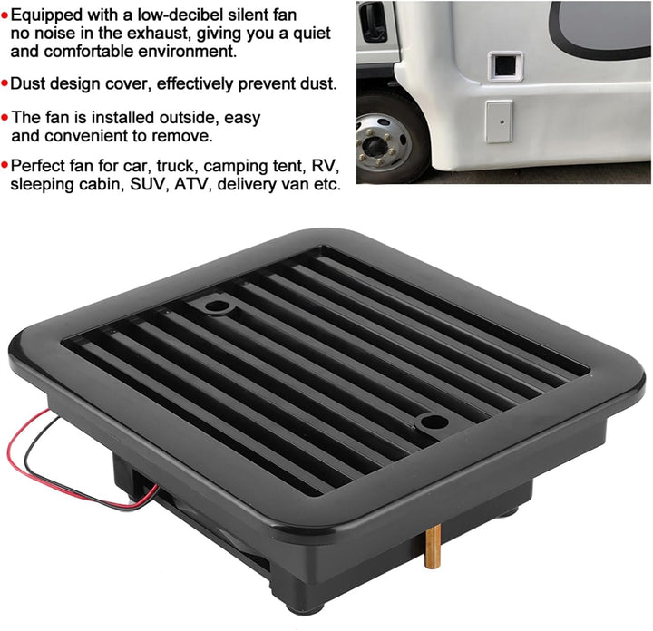 Air Vent Fan, Air Vent Fan Side mit Motor 7 Blades Strong Wind Type Zubehör für RV Motorhome Camper