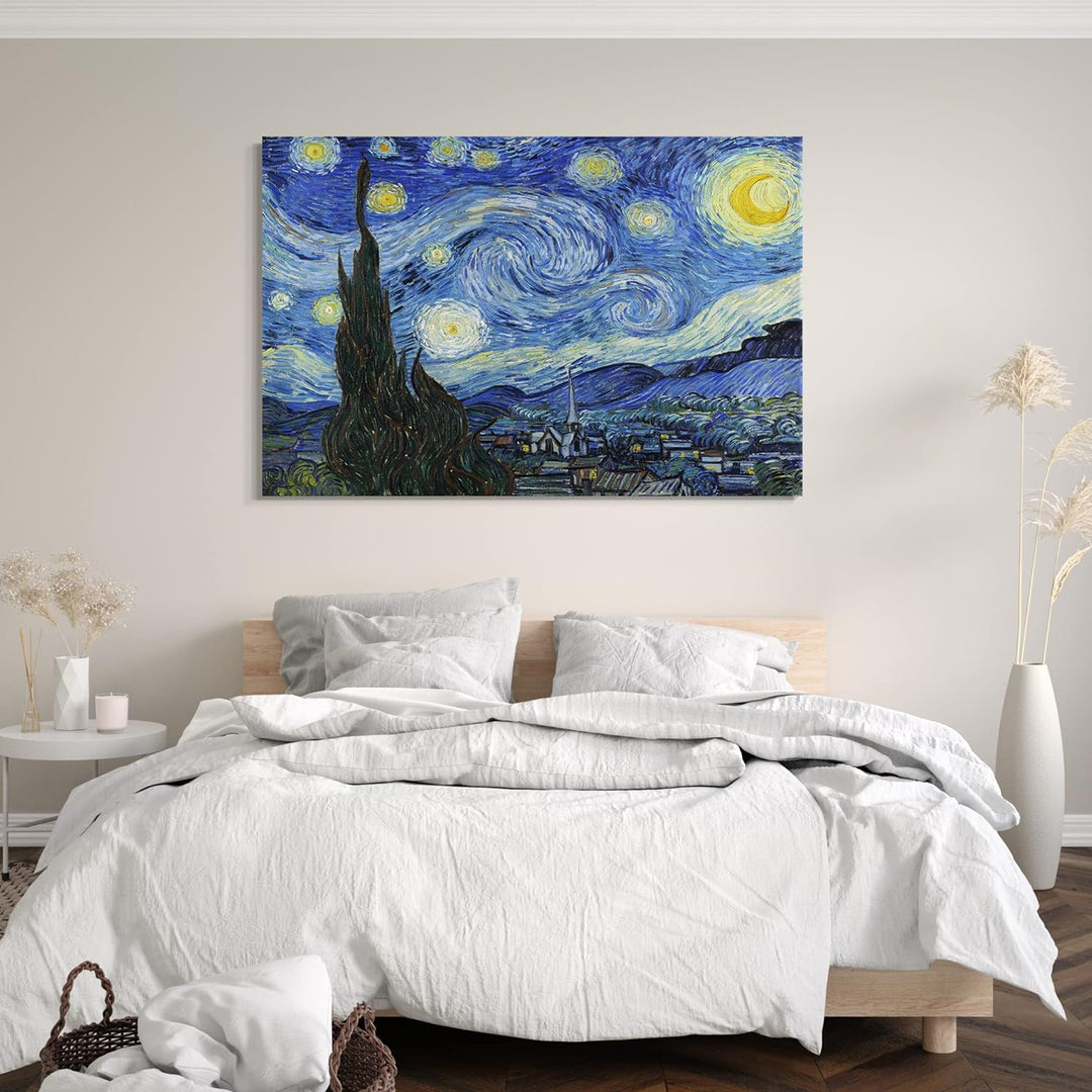 Printed Paintings Leinwand (80x60cm): Vincent Van Gogh - Die Sternennacht (1889) 80x60 cm, 80x60 cm