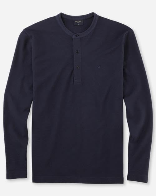OLYMP Herren Polo-Shirt Langarm Casual Wirk,Uni,Regular fit, S