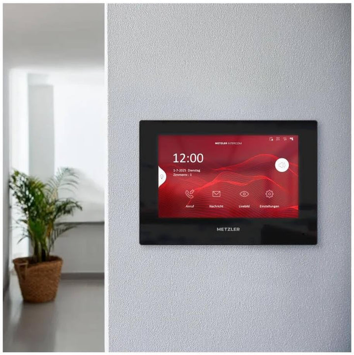 Metzler VDM10 2.0 Innenstation Home, 7 Zoll Touchscreen, LAN + PoE, Schwarz | 200 mm × 140 mm × 25.1