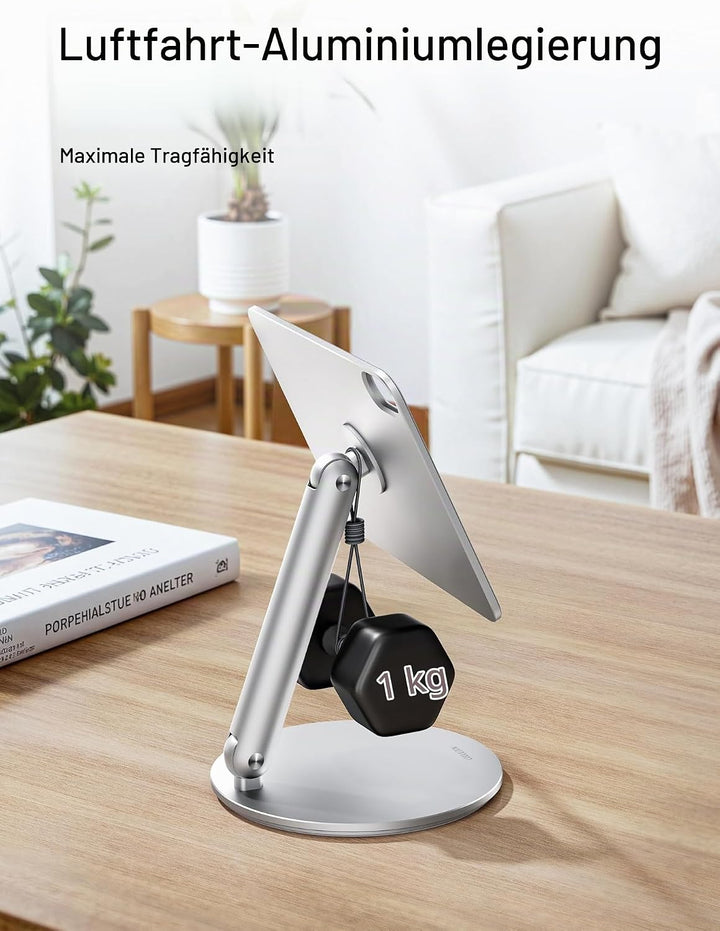 LULULOOK Magnetisch iPad mini 7 Ständer mit 360° Drehbar Basis, Faltbar Einstellbar Mini 6 Halterung