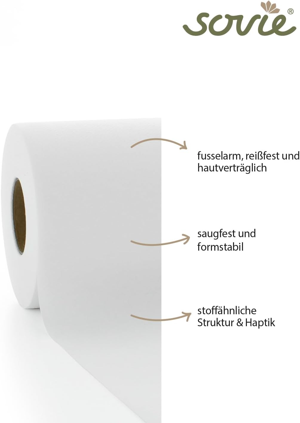Sovie HORECA | Tischdeckenrolle | Linclass® Airlaid | 118 cm x 25 m | für Hochzeit, Geburtstag, Tauf
