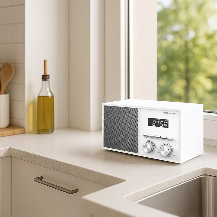 Silva Schneider Mono 1976 BT – Retro Bluetooth Radio mit FM, LED-Anzeige, Uhr & Datum, Doppelalarm,