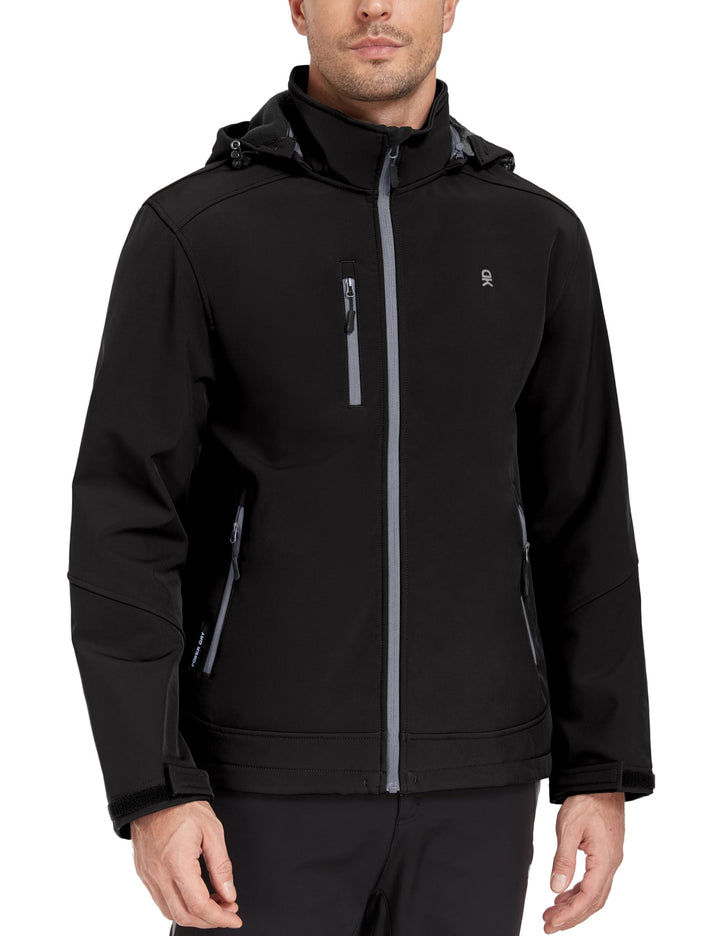 Little Donkey Andy Softshelljacke für Herren mit abnehmbarer Kapuze, Fleecefutter und Wasserabweisen