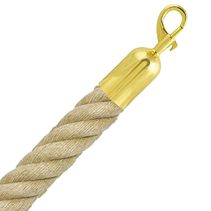 Absperrseil Hanf mit Schnappenden (Ø25 mm) (2.0 m, Brass) 2.0 m Brass, 2.0 m Brass