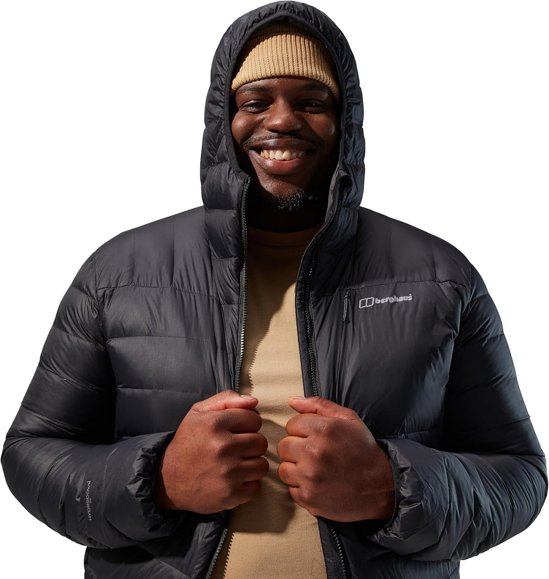 Berghaus Herren Silksworth Hooded Down Insulated Jacket S Jet Schwarz, S Jet Schwarz