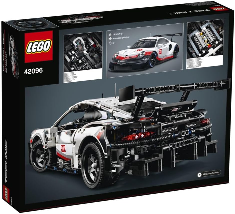 LEGO 42096 Technic Porsche 911 RSR, Rennauto Bausatz für Fortgeschrittene, Exklusives