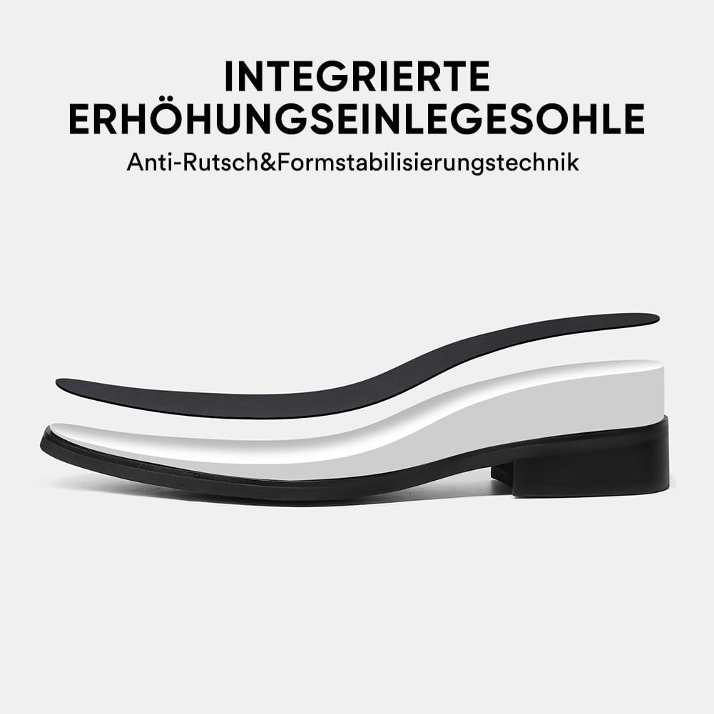 CHAMARIPA Elevator Schuhe Herren Schwarz Leder Oxford Schuhe Business Lace Up Schuhe Herren Anzugsch