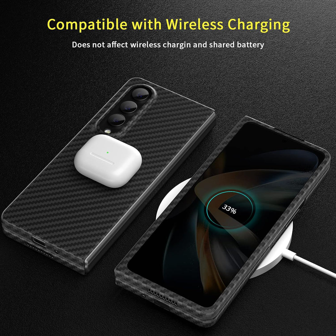 memumi Carbon Hülle für Galaxy Z Fold 4, 0,5 mm Superdünne, Hülle aus echter Aramidfaser [100% Arami