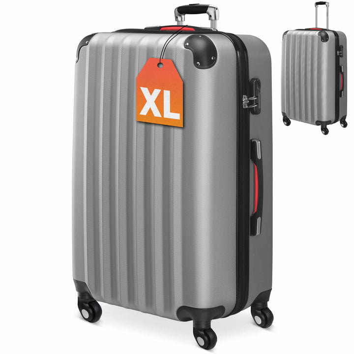 Monzana® Koffer Baseline Handgepäck ABS Hard Case Gehäuse gummierte Rollen Teleskopgriff Zahlenschlo