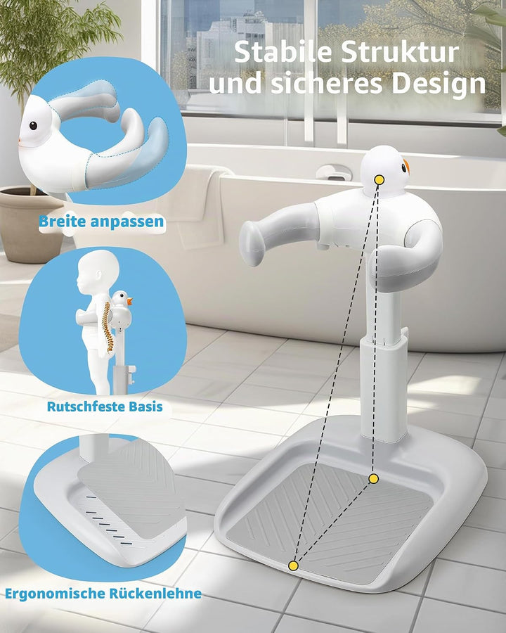 Höhenverstellbar Baby Badewanne Gestell mit Sitz: Stand Dusche with Seat für ab 6 Monate Kinder - An