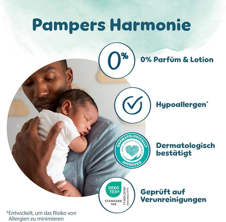 Pampers Harmonie Windeln Grösse 6, 144 Windeln, 13kg+, sanfter Hautschutz mit 100Prozent Pampers Sch