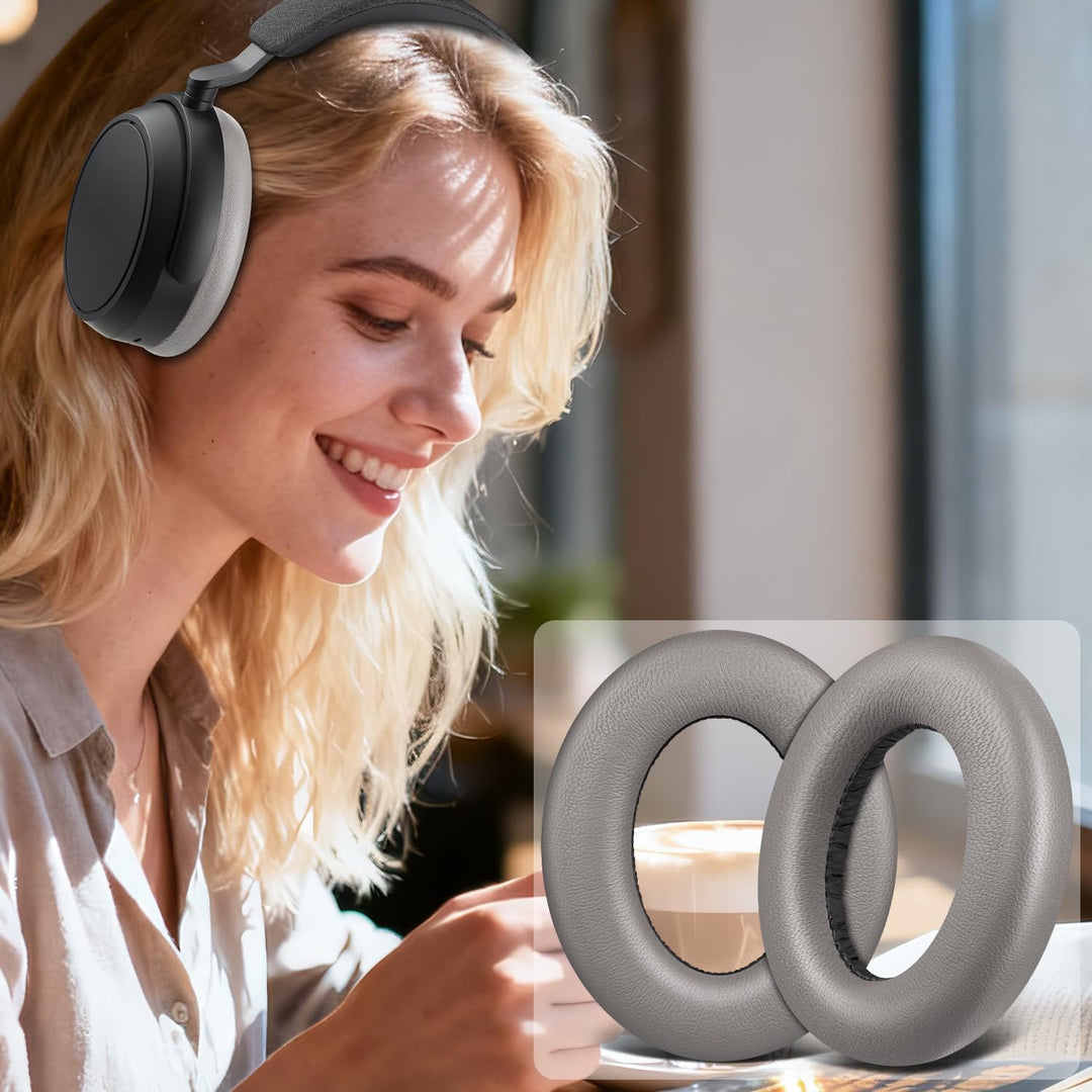 SOULWIT Lammfell Ersatz Ohrpolster für Sennheiser HDB 630/Momentum 5/Momentum 4 Wireless Kopfhörer,