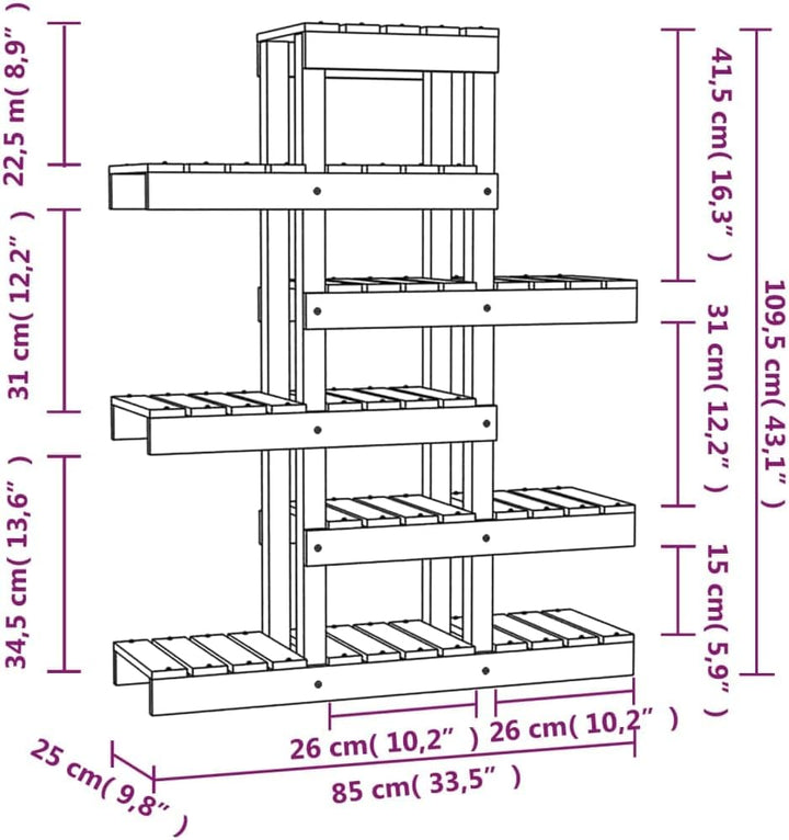 puraday Pflanzenständer Hoch Gartenregal Kräuterregal Blumentreppe Draussen Blumentreppe Outdoor Pfl