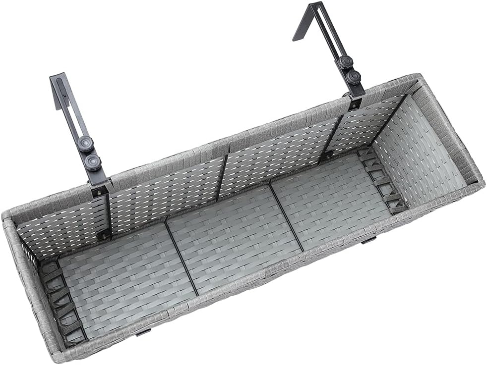 Casaria® Blumenkasten 2er Set 11 Liter Montagehalterung Indoor Outdoor Geländerkasten Balkonkasten P