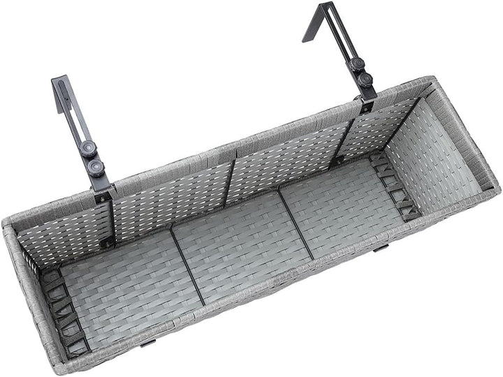 Casaria® Blumenkasten 2er Set 11 Liter Montagehalterung Indoor Outdoor Geländerkasten Balkonkasten P
