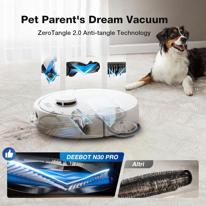 ECOVACS DEEBOT N30 PRO Omni Saugroboter mit Wischfunktion, 10.000 Pa Saugleistung, ZeroTangle 2.0-Te