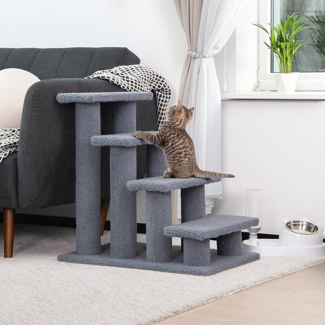 GOPLUS Tiertreppe Beige, Haustiertreppe Katzentreppe Hundetreppe Kletterbaum Katzenkratzbaum Spielba
