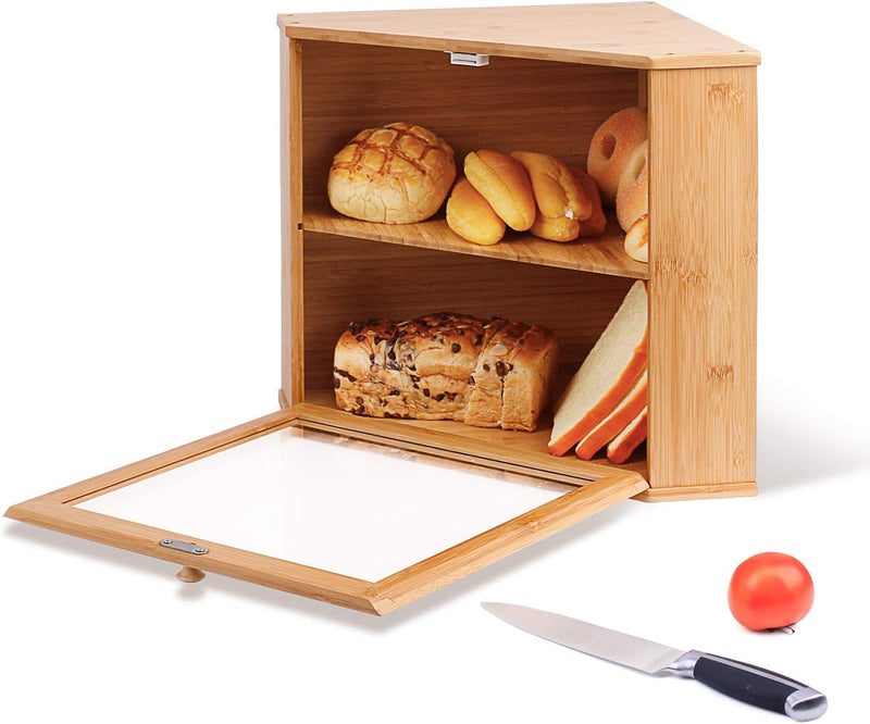 Leader Accessories Brotkasten Bambus Brotbehälter lebensmittelecht Brotaufbewahrung pflegeleicht 32x