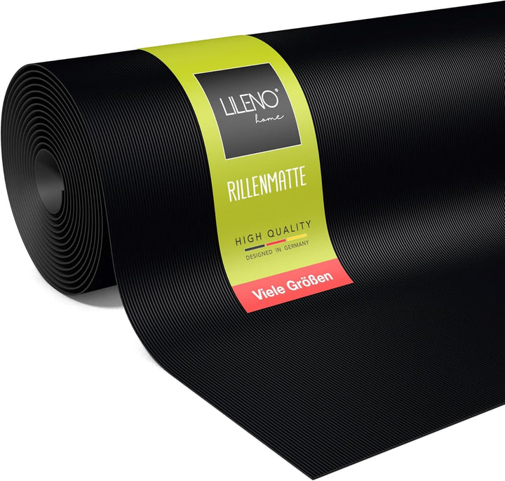 LILENO HOME Rillen Gummimatte Meterware 1000x100 cm (2x5m) - Gummiläufer Rillenmatte (3mm) als Werks