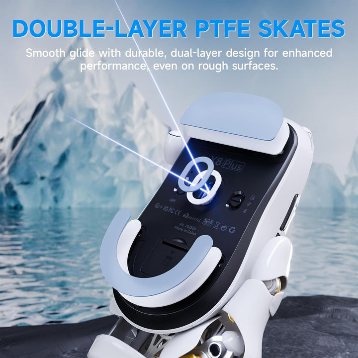 ATTACK SHARK X8 Serie Kabellose Gaming-Maus, 55–65 g Superleicht, PixArt PAW3395/3950 Sensor, BT/2.4