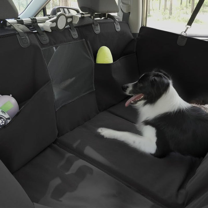Hundedecke für Auto Rückbank, Rücksitz mit Seitenschutz und Sichtfenster, Kratzfeste und Wasserabwei