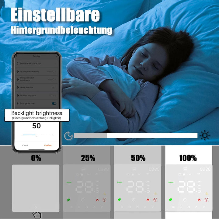 WiFi Thermostat Fussbodenheizung Für Wasser Fussbodenheizung, Programmierbar Raumthermostat, Thermos